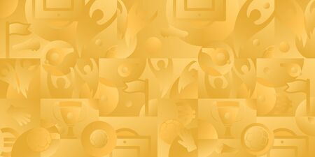Soccer yellow background, football accessories, vector illustrationのイラスト素材