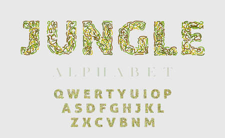 Decorative joy alphabet, memphis style letters set, typography for kids party, business, titles, headlines, presentations, logos and other projects. vector illustration.のイラスト素材