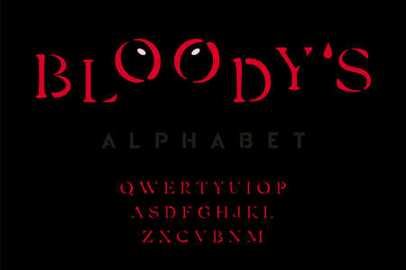 Hand drawn brush ink vector alphabet, upper case letters set. Creative font for your design. vector templateのイラスト素材