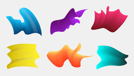 Set of waving style elements, abstract graphic for brochure design, vector illustration
