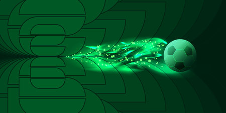 Soccer green background, football cup accessories, 2026 design trends, vector illustrationのイラスト素材