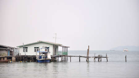 House of fisherman at the sea in Pattaya, Thailand の写真素材