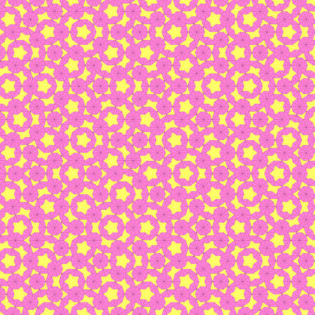Colorful retro wallpaper with yellow star and pink circle.