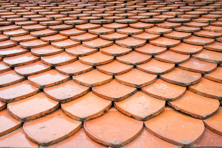 Texture of seamless orange roof tiles 