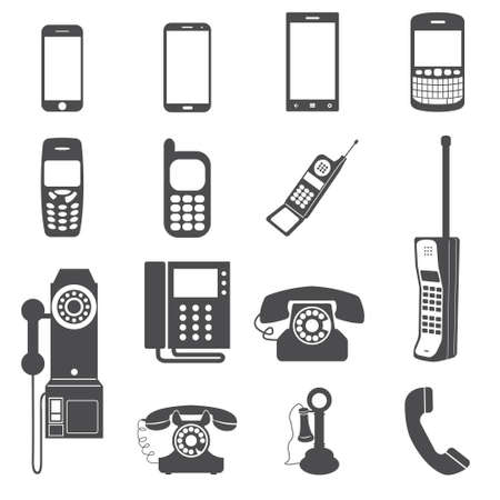 Evolution of telephone icon set のイラスト素材
