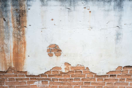 white exposed brick concrete wall.の写真素材