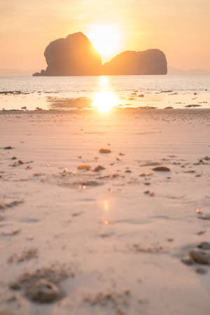 Sunrise scene from ngai island, Thailand.の写真素材