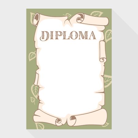 Blank diploma as a roll of old paperのイラスト素材