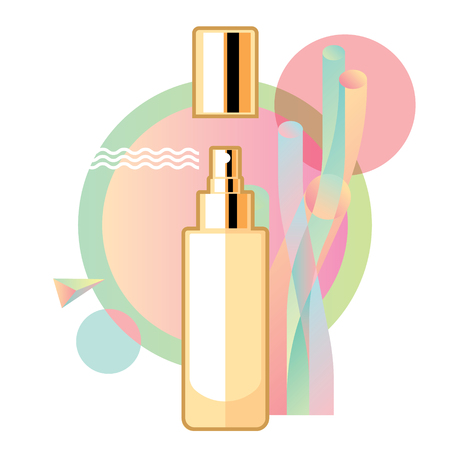 Tonic for the care, abstract background, ads template, mockup for ads or magazineのイラスト素材