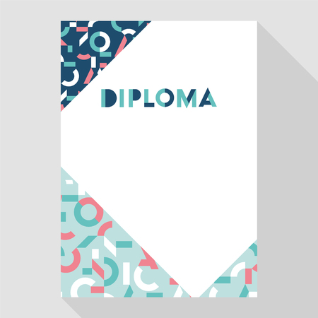 Modern stylish diploma, abstract geometrical colorful backgroundのイラスト素材