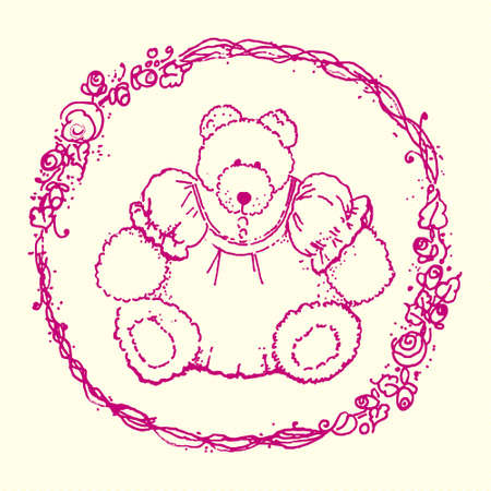 Vector teddy bear toyのイラスト素材