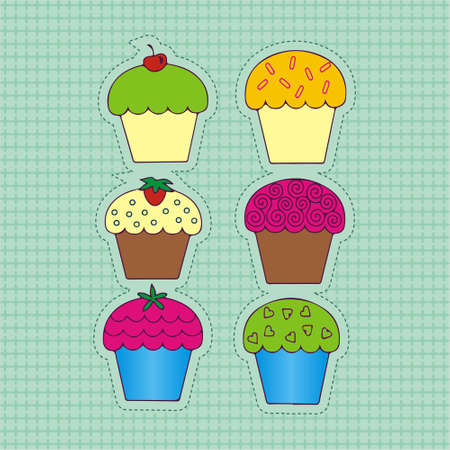 Cream cake candle foodのイラスト素材