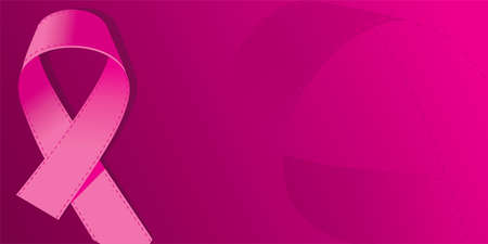 Breast cancer awareness month poster. Pink ribbon. Vector illustration.のイラスト素材