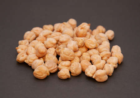 Raw Chickpeas on black backgroundの写真素材