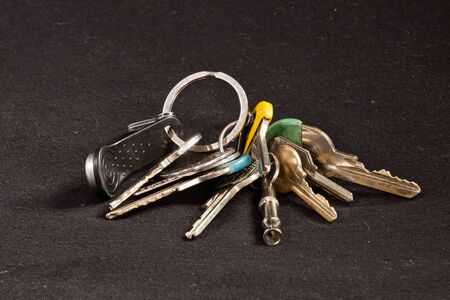 Volume color-coded keys on a dark backgroundの写真素材