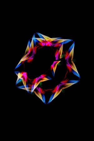 Colorful, changing effects and graphic elements of the laser show