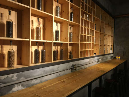Wooden Cabinet with long wooden desk