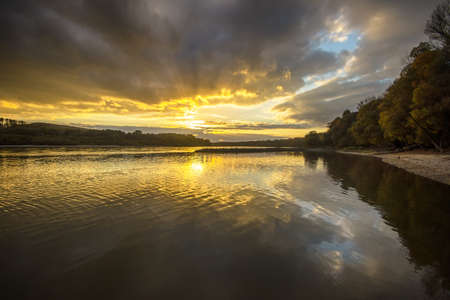 Donau river during sunset