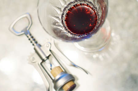 Red wine in the crystal glassの写真素材