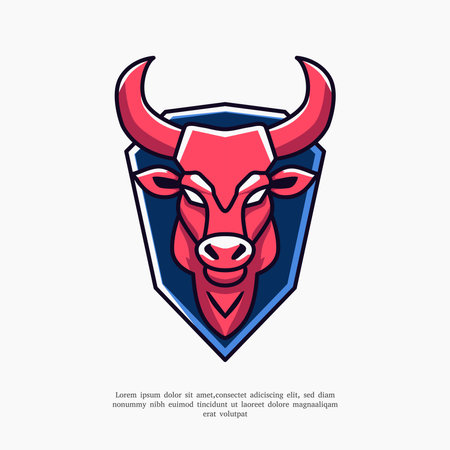 Bull head mascot esport logo. Character for sport and gaming logo concept.のイラスト素材