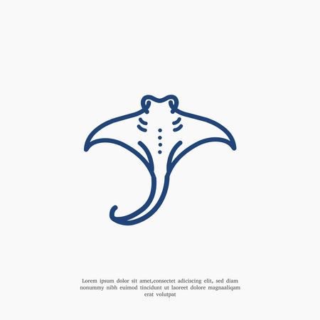stingray line art logo design templateのイラスト素材