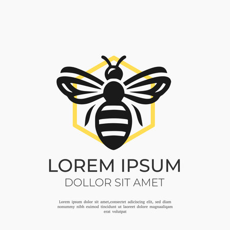 bee silhouette logo design vectorのイラスト素材