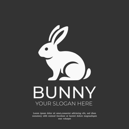 bunny silhouette logo design templateのイラスト素材