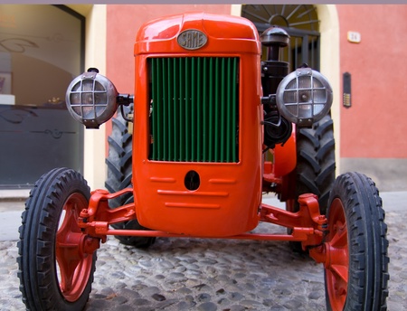 Old model of tractor, renovated to be in superb conditionの写真素材