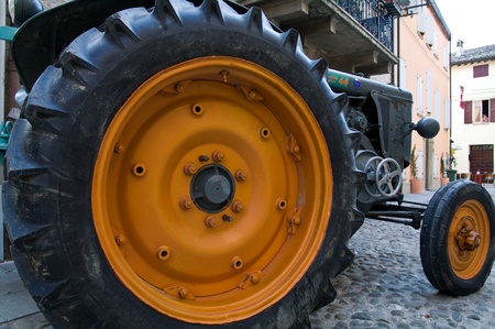 Old model of tractor, renovated to be in superb conditionの写真素材