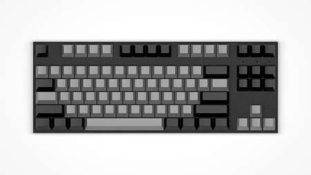 Mock-up TKL Keyboard with Black and gray keycapsの写真素材