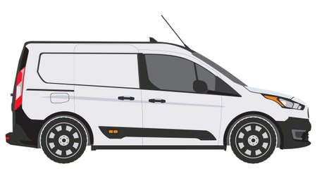 Transit work service van side view vector illustrationのイラスト素材