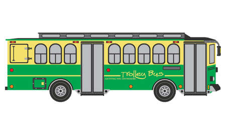 Trolley bus in vintage and classic model vector illustrationのイラスト素材