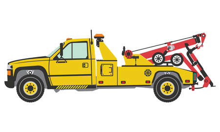 Integrated Tow Truck with winches and hoist mechanisms vector illustrationのイラスト素材