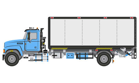 Box Truck or box van, cube truck, cube van vector illustrationのイラスト素材