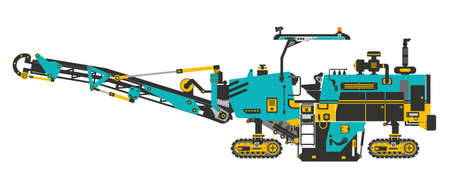 Asphalt Milling Machine or Cold Planners Machine vectorのイラスト素材