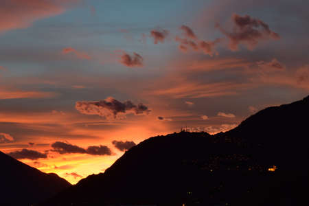 Sunset in Valtellinaの写真素材