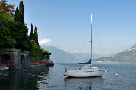 Sail boat on the Como lakeの写真素材