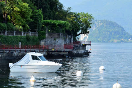 Motorboat on the Como lakeの写真素材