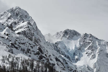 Picture of the Disgrazia hanging glacier in Chiareggio Valley in Rhaetian Alps