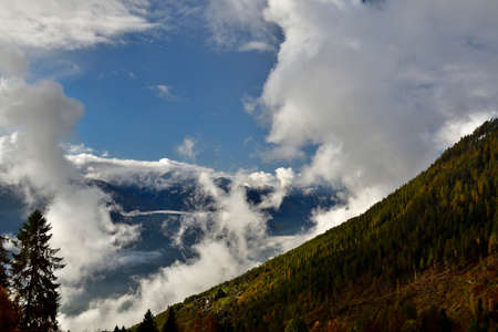 View of orobic alps in autumn from Mara pasture.の写真素材