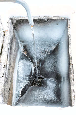 Picture of a frozen fountainの写真素材