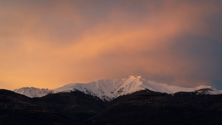 Alpe Motta is a mountain peak in the north of Como lake in the Alps.の写真素材