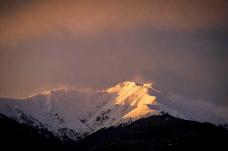 Alpe Motta is a mountain peak in the north of Como lake in the Alps.の写真素材