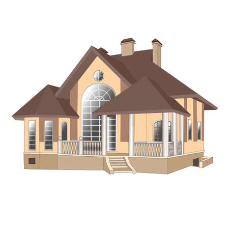 illustrations, buildings, vector, cottage, painting, house, structureのイラスト素材