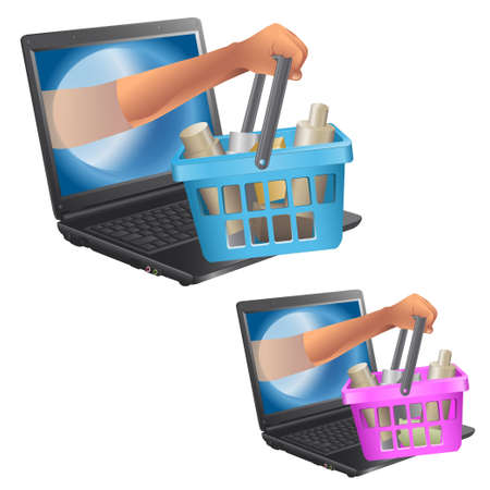 Internet shop. animation character. the isolated objectsのイラスト素材