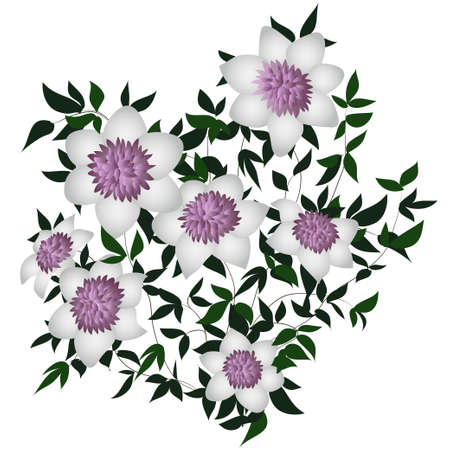 Abstract background with green leaves. Vector illustrationのイラスト素材
