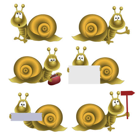 funny snail. fully editable imageのイラスト素材