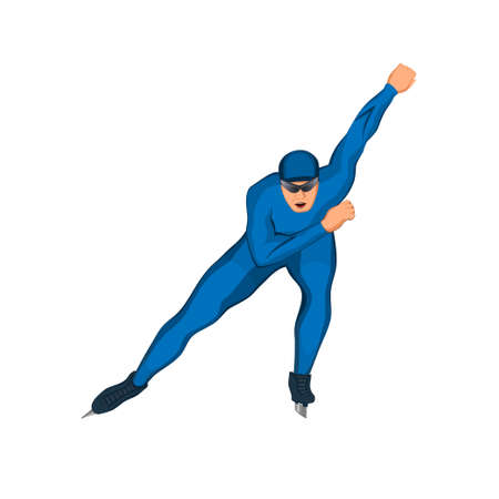 skater in a blue suit illustrationのイラスト素材