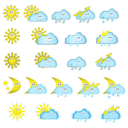 The collection of different weather iconsのイラスト素材
