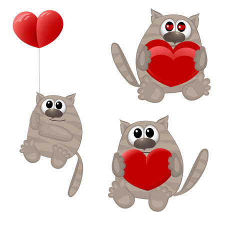 Funny animals with heart. vector illustrationのイラスト素材